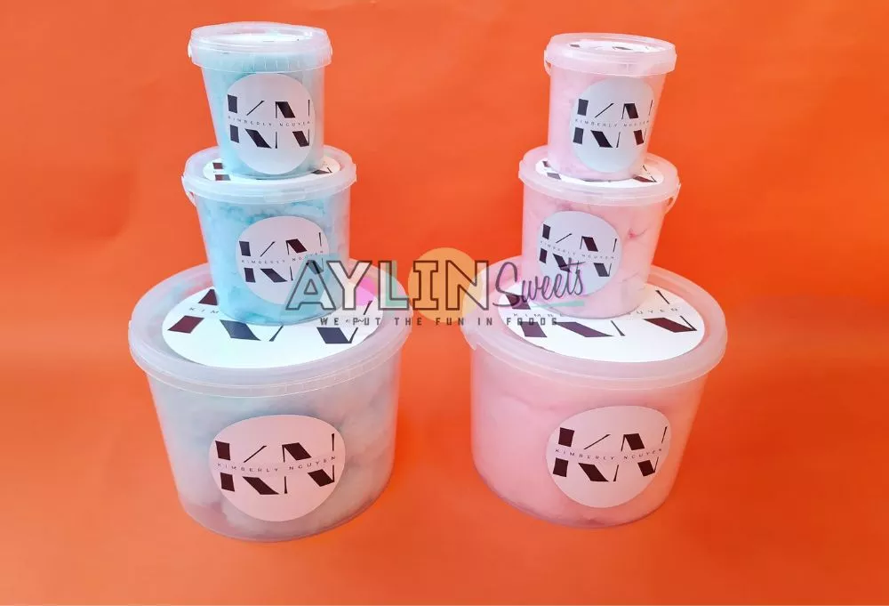 Branded candy floss tubs aylin sweets