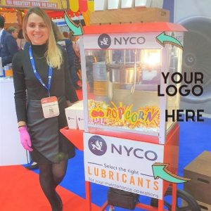 branded popcorn machine event party exhibition london, uk