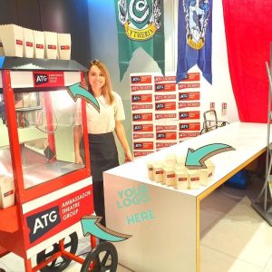 branded popcorn machine london hire