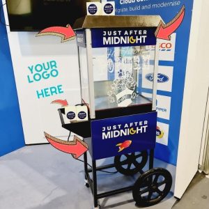 branded popcorn stand hire