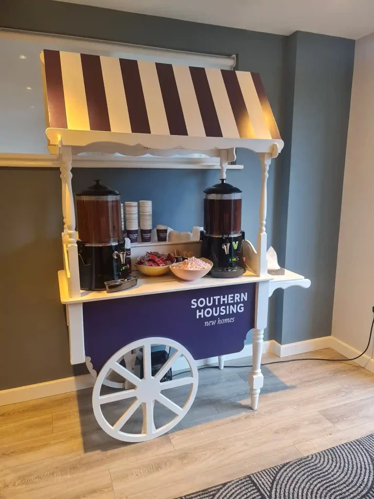 branded hot drinks cart hire london
