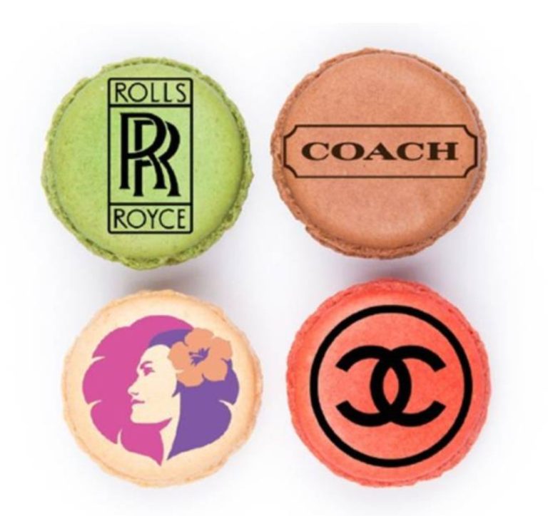 branded macarons with logo