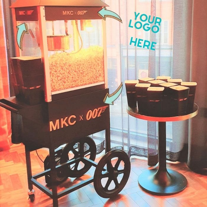 branded popcorn cart hire london events