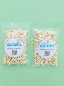 corporate event popcorn warmer and bags with logo