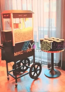 corporate events branded popcorn machine