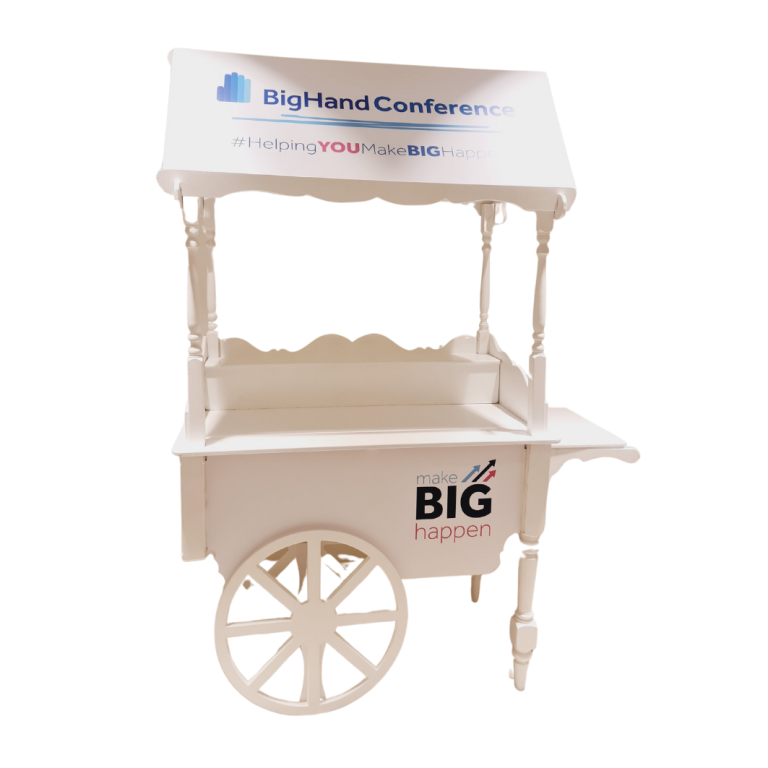 white wooden cart hire